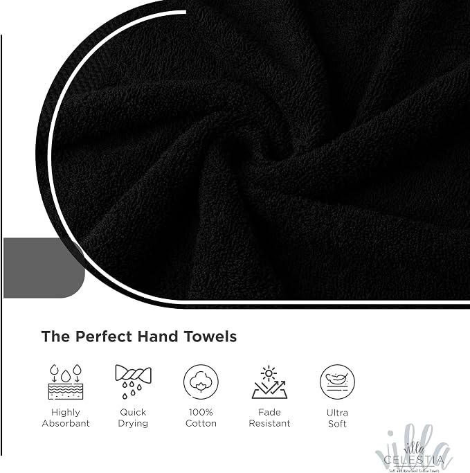 100% Cotton Hand Towel Set of 2, Sustainable, Highly Absorbent, Quick Drying - Image 3