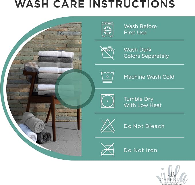 100% Cotton Bath Towel Set of 24-6 Bath Towels, 6 Hand Towels, 12 Wash Cloths - Image 6