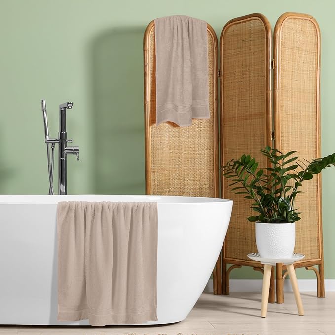 BELZZI Home Ultra Soft 4 Pack Oversized Bath Towel Set 27x54, Cotton Compact - Image 5