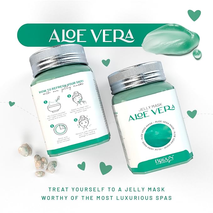 BRÜUN Jelly Mask Jar Aloe Vera Peel-Off Face Care Rubber Mask | 23 fl oz Skin - Image 5