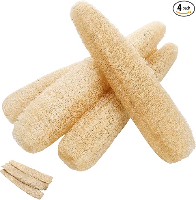 15.7-19.7 inches Natural Loofah Sponges Pack of 4 by ZhouBoat