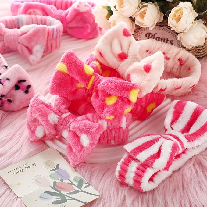 Tigeen 52 Pieces Spa Headband for Washing Face Bulk Soft Coral Fleece Skincare - Image 5