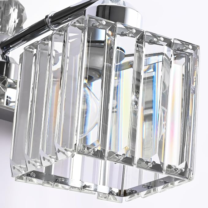 PRESDE 1-Light Bathroom Vanity Light, Modern Chrome Wall Sconce - Image 7