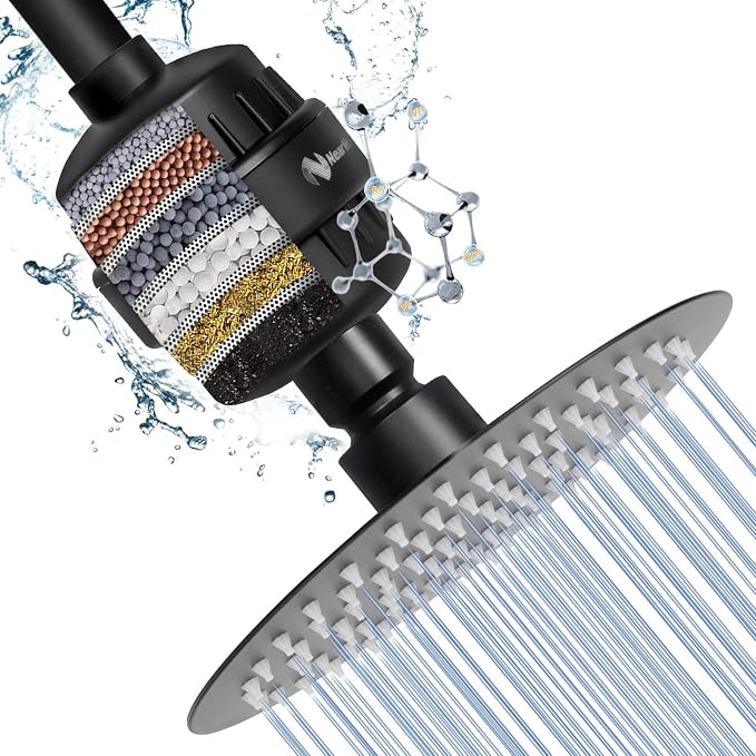 NearMoon Shower Head and 15 Stage Shower Filter Combo, High Pressure Filtered by NearMoon