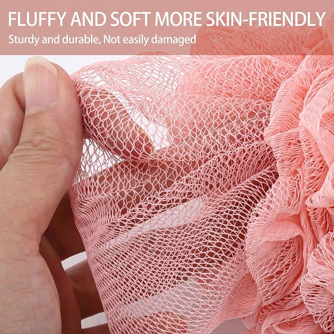 BTYMS 6 Pcs Shower Pouf 60g Bath Loofah Shower Sponge Loofahs Exfoliating Mesh - Image 3