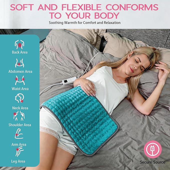 Cyan Heating Pad for Gifts Soothing Heat Therapy for Women & Men, Perfect - Image 3