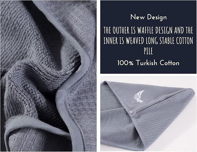 100% Turkish Cotton Hair Towel Wrap - Image 4
