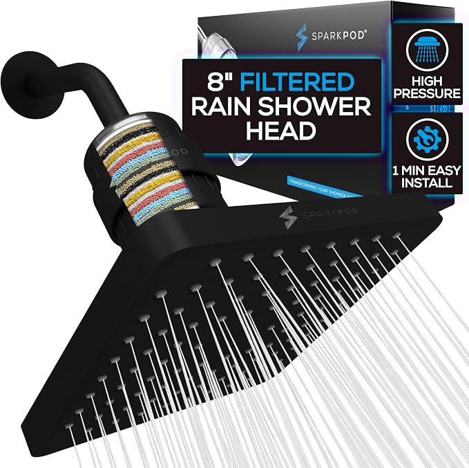 SparkPod Luxury Filtered Shower Head Set 23 Stage Shower Filter by SparkPod