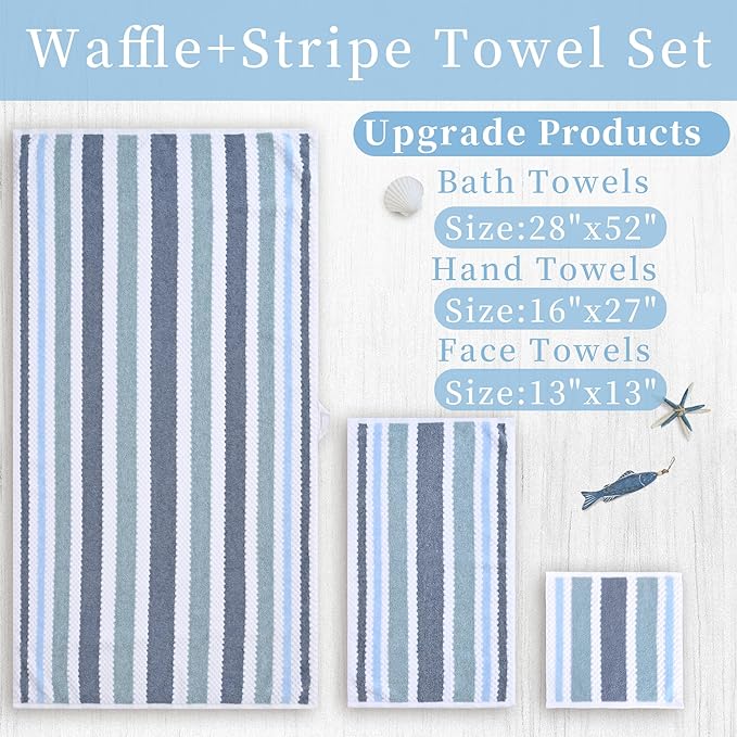Waffle Washcloths for Bathroom, Wash Cloths 6 Pack 13"x13" - Image 3