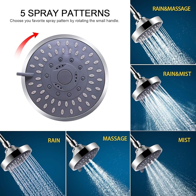 FEELSO Shower Head and 15 Stage Shower Filter Combo, High Pressure 5 Spray - Image 4