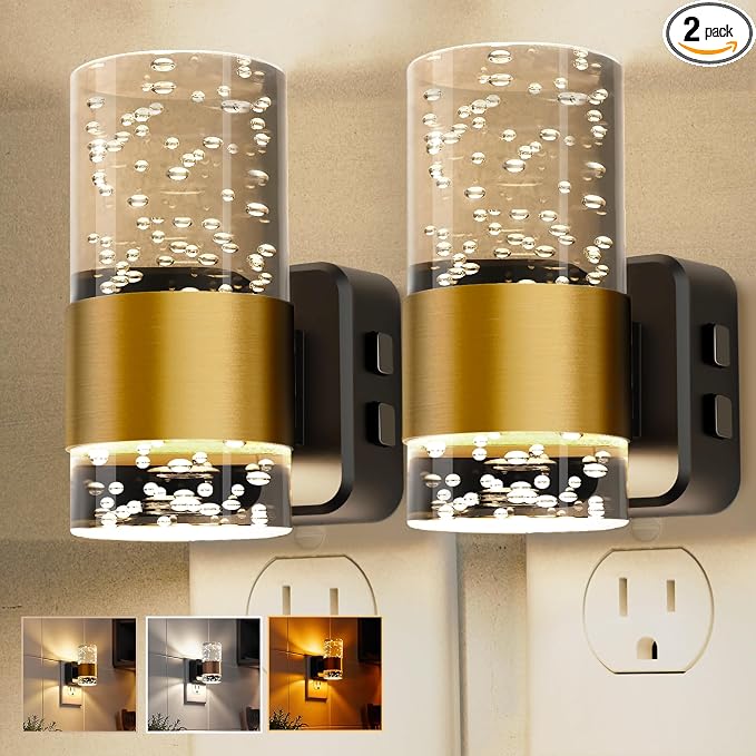 Night Lights Plug into Wall 2 Pack, Dimmable Night Light by LLOHASLED