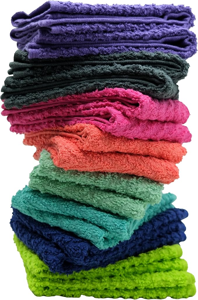 ZUPERIA Zigzag Multicolor Wash Cloths -16 Pack -12" x 12"- Highly Absorbent - Image 2