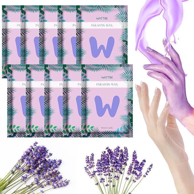 Wattne Paraffin Wax Refills, 10 Pack Lavender Scented Paraffin Wax Beads Blocks by Wattne