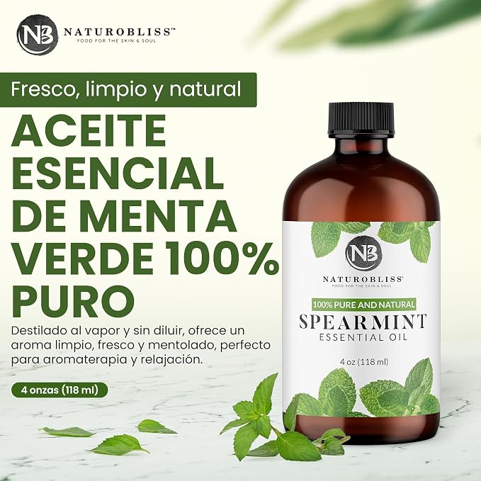 NaturoBliss Spearmint Essential Oil, 100% Pure and Natural Therapeutic Grade - Image 3