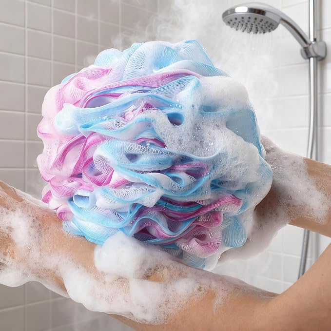BTYMS XXL Loofah Bath Sponge 100g/pc, Extra Large Shower Puffs Exfoliating Mesh - Image 2