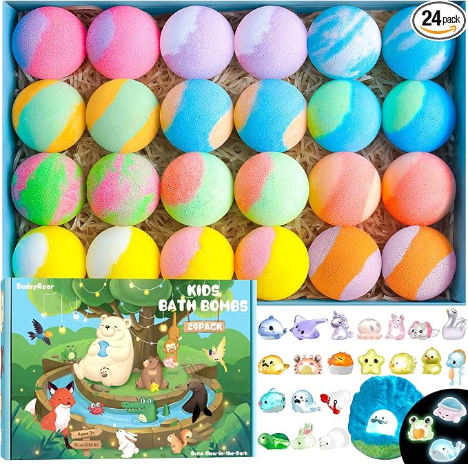 Bath Bombs for Kids with Surprise Inside – 24 Pack Handmade Bath Bombs with by Unknown