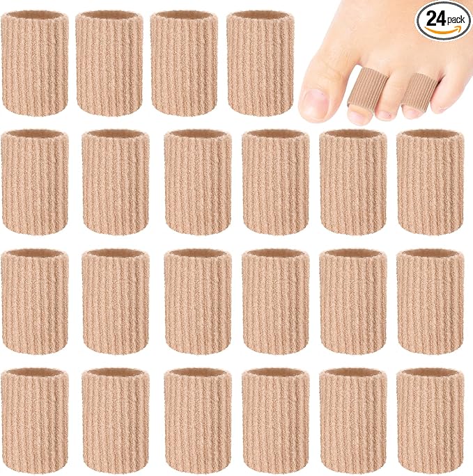 Blulu 24 Pieces Toe Tubes 0.98 Inches Cushion Tube Corn Pads by Blulu
