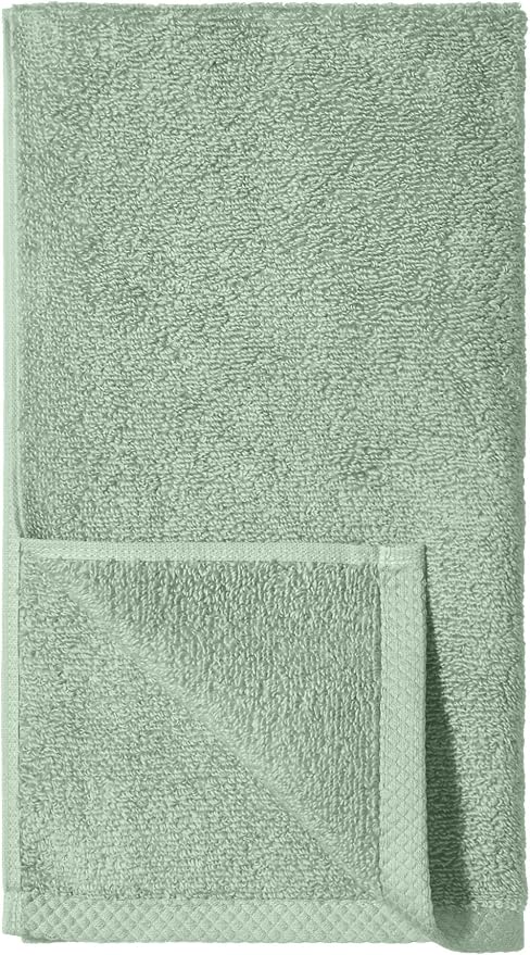 Amazon Basics Lightweight Quick-Dry Hand Towels, 100% Cotton, Seafoam Green - Image 2