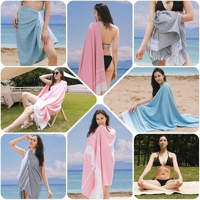 Genovega 6 Packs Oversized Turkish Beach Bath Towel Set Bulk 74"x38" Extra - Image 5