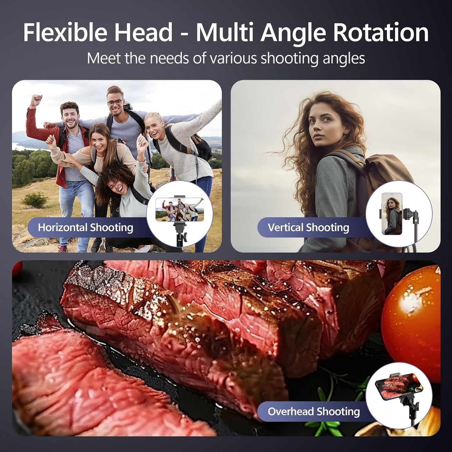 EMART 70" Flexible Phone Tripod for iPhone, Overhead Cellphone Holder &Camera Stand with Gooseneck and Remote, Selfie Stick for Video Recording, Live Streaming, Cooking, Vlogging, Fitness