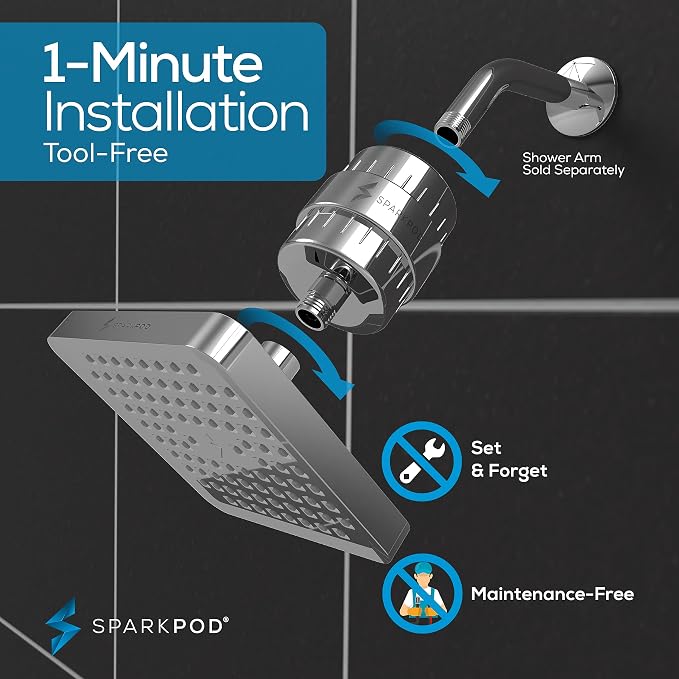 SparkPod Luxury Filtered Shower Head Set 23 Stage Shower Filter - Image 5