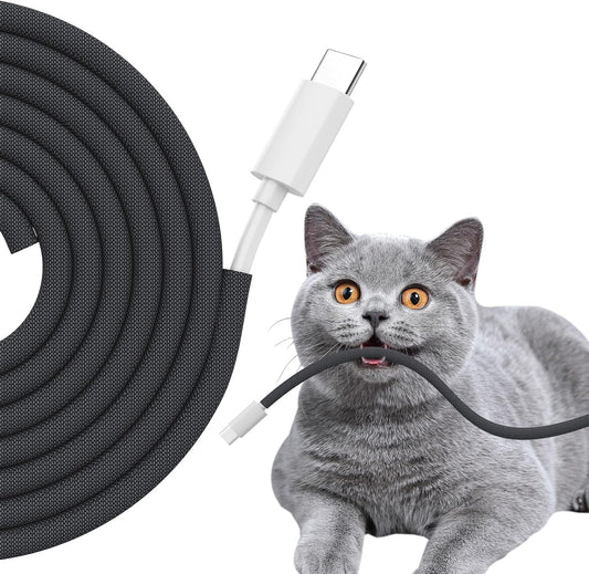 Cord Protectors from Pets No Chew, 1/4 inch 10ft Wire Protector Cord Covers for Pets, Flexible Cable Sleeve Cord Management for TV/Computer/Electric Wires/Phone Charging Cables