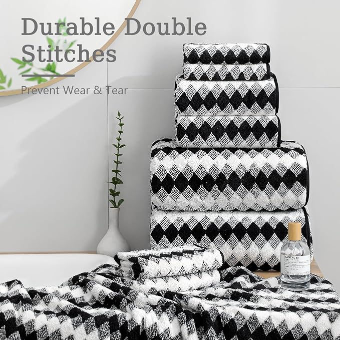 4 Piece Bath Towel Black Oversized Bath Sheet 35"x70" Bathroom Towel Extra - Image 6