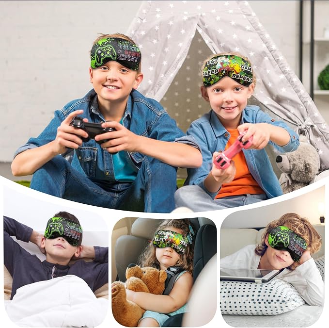 2 Pcs Boys Sleep Eye Mask, Guys Blackout Sleeping Silk Mask - Image 6