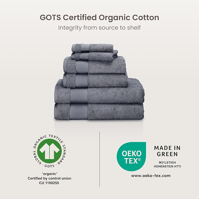 BIOWEAVES 100% Organic Cotton Bath Sheet Set of 2 | Soft Oversized Bath Towels - Image 8