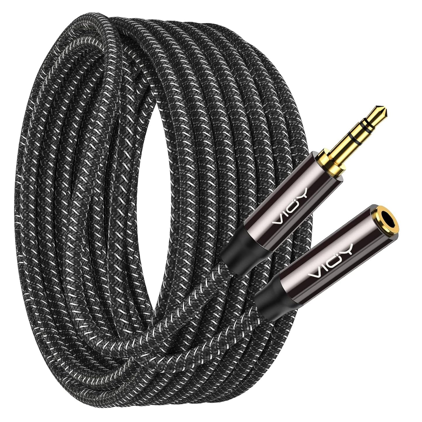 VIOY Headphone Extension Cable 100 FT,[Copper Shell, Hi-Fi Sound] 3.5 mm Male to Female Stereo Audio Cable Nylon Braided Aux Cord for Smartphones, Tablets, Media Player