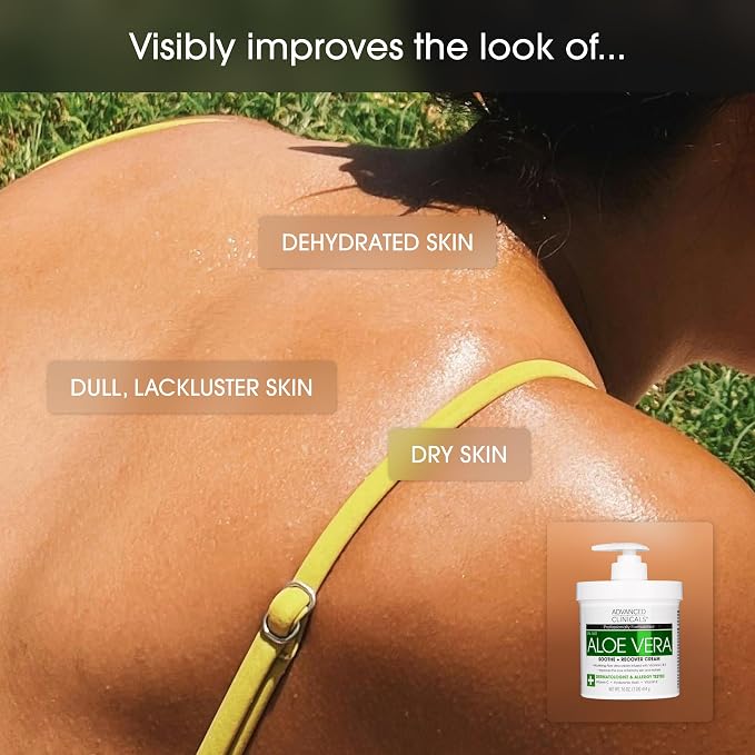 Advanced Clinicals Aloe Vera Lotion Skin Care Relief Cream | Vitamin E Infused - Image 6