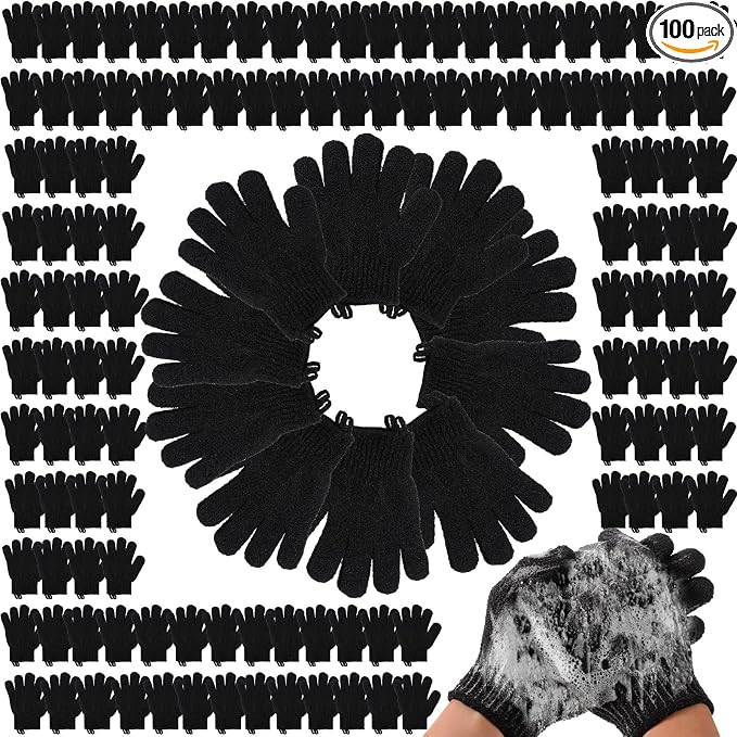FoldTier 200 Pcs Exfoliating Gloves Bulk by FoldTier