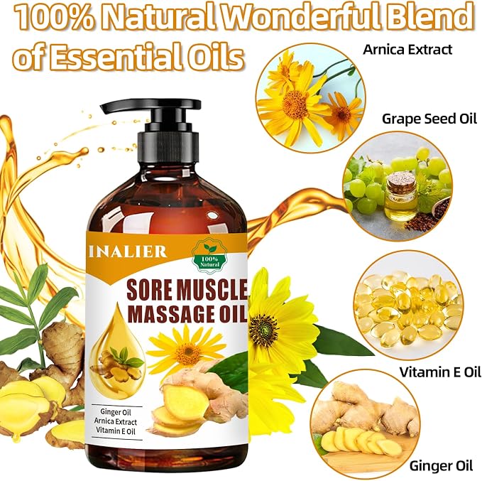 INALIER Sore Muscle Massage Oil, Gift - Image 2