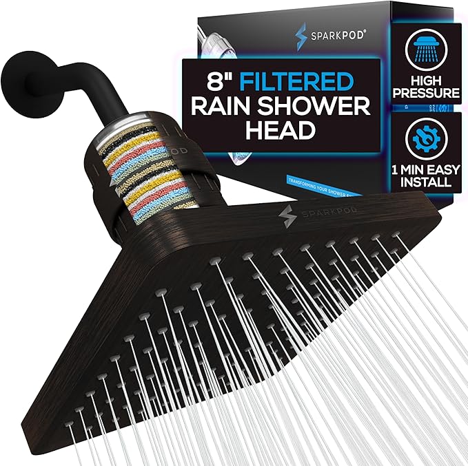 SparkPod Luxury Filtered Shower Head Set 23 Stage Shower Filter by SparkPod