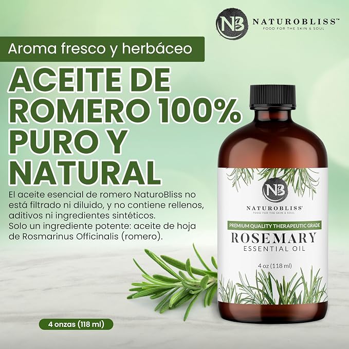 NaturoBliss 100% Pure Rosemary Essential Oil Therapeutic Grade Premium Quality - Image 3