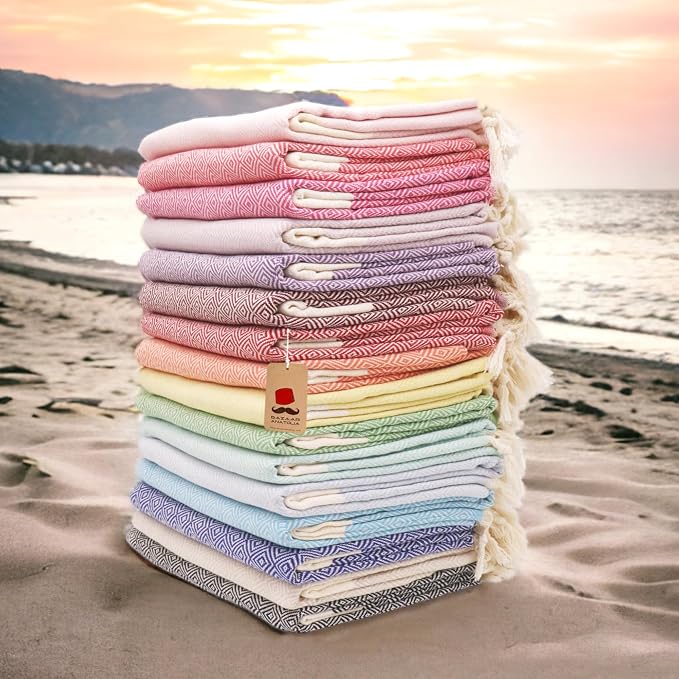 Bazaar Anatolia Turkish Beach Towel – 100% Cotton, Quick Dry, Sand Free Towel - Image 9
