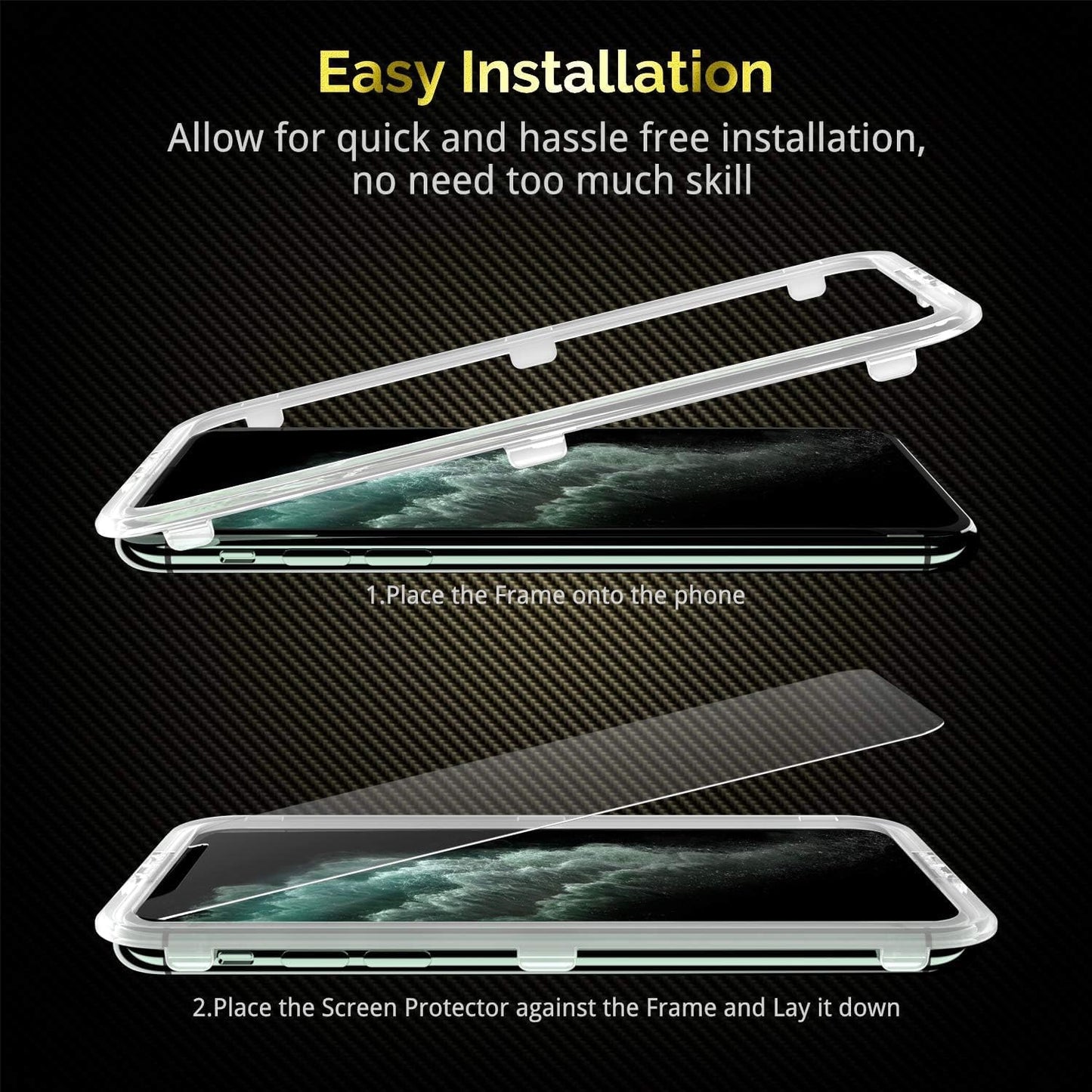 UNBREAKcable iPhone 11 Pro Screen Protector [2 Pack], 2.5D Double Defense Series Premium Tempered Glass for 5.8-inch iPhone 11 Pro (2019) [Anti-scratch, Anti-fingerprint, Bubble Free & Case-friendly]