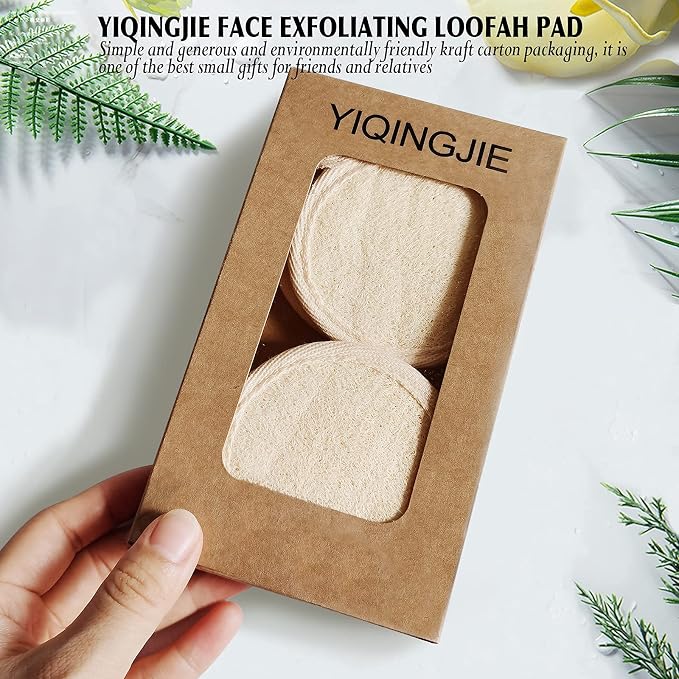 YIQINGJIE Natural Loofah Exfoliating Face Scrubber, Facial Scrubber Loofa Pads - Image 6