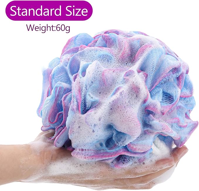 BTYMS Loofah Sponge 60 Gram Shower Pouf Bath Scrunchies Shower Puff Exfoliating - Image 2