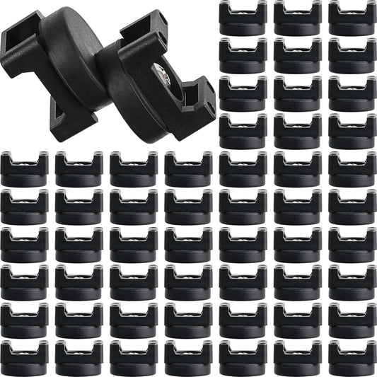 Yookeer 60 Pcs Magnetic Zip Tie Mount Base Black Magnetic Cable Clips Wire Holder Multipurpose Cable Ties Management Base Electrical Supplies for Wire (22 mm)