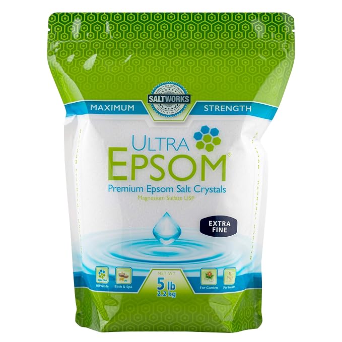 SaltWorks Ultra Epsom Bath Salt, Extra Fine Grain, 5 Pound Bag by SaltWorks