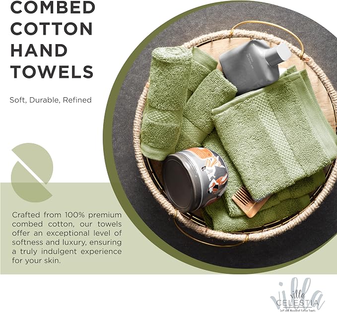 100% Cotton Hand Towel Set of 4, Sustainable, Highly Absorbent, Quick Drying - Image 2