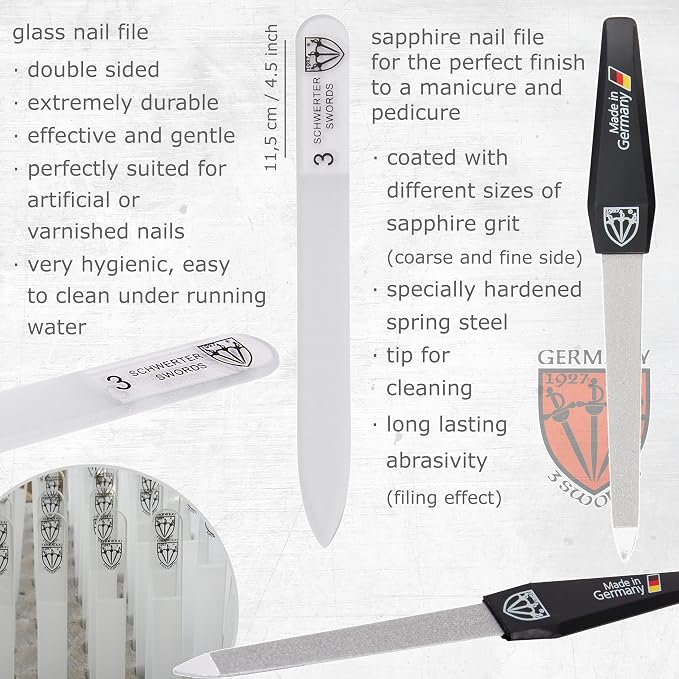 Swords Germany - brand quality 8 piece manicure pedicure grooming kit set - Image 3