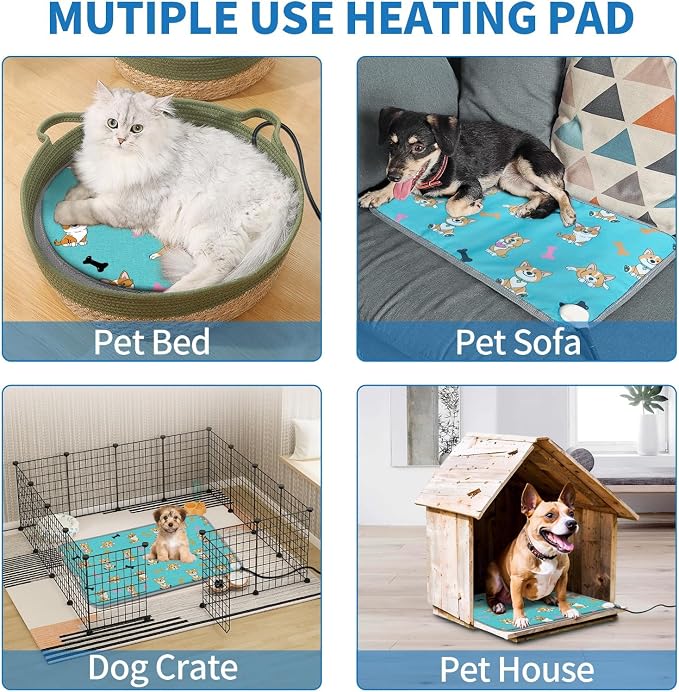 GOLOPET Cat Heating Pad, 22x18 in Heated Cat Bed, Adjustable - Image 8