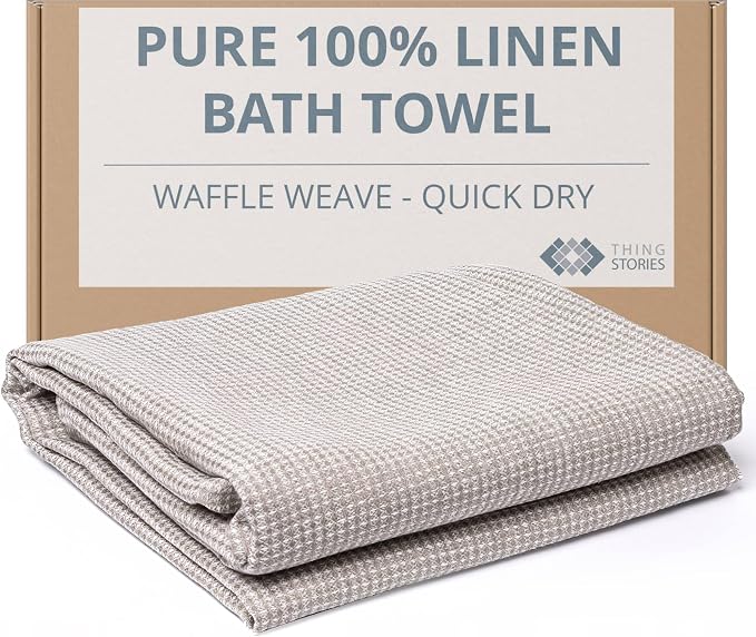 Natural Flax Linen Bath Towel by THINGSTORIES