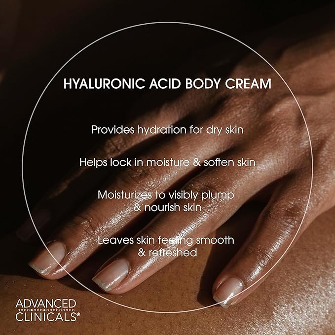 Advanced Clinicals Hyaluronic Acid Moisturizer Body Cream W/Vitamin E | - Image 6