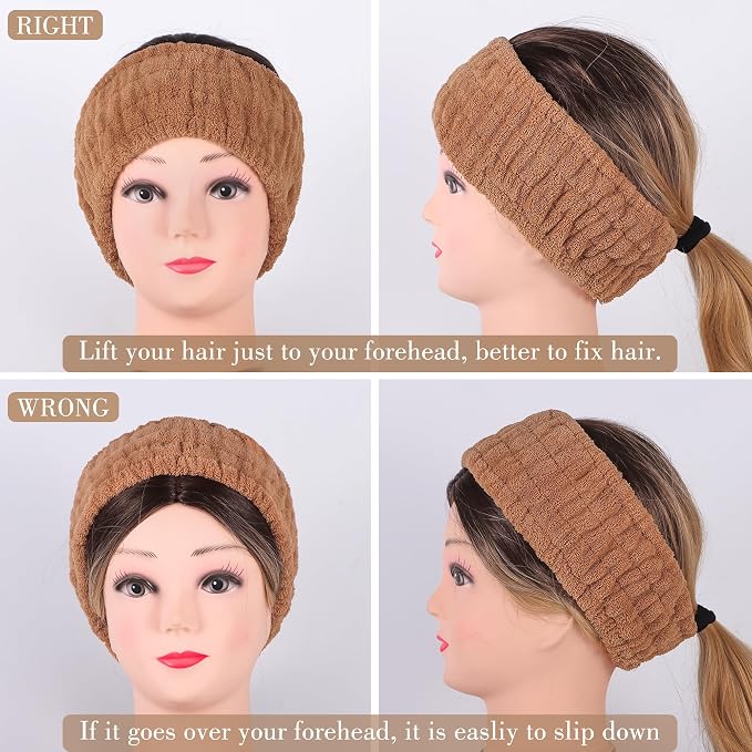 DiyJibb 9 Pcs Spa Headband for Washing Face, Skincare Headband and Wristband Set - Image 8