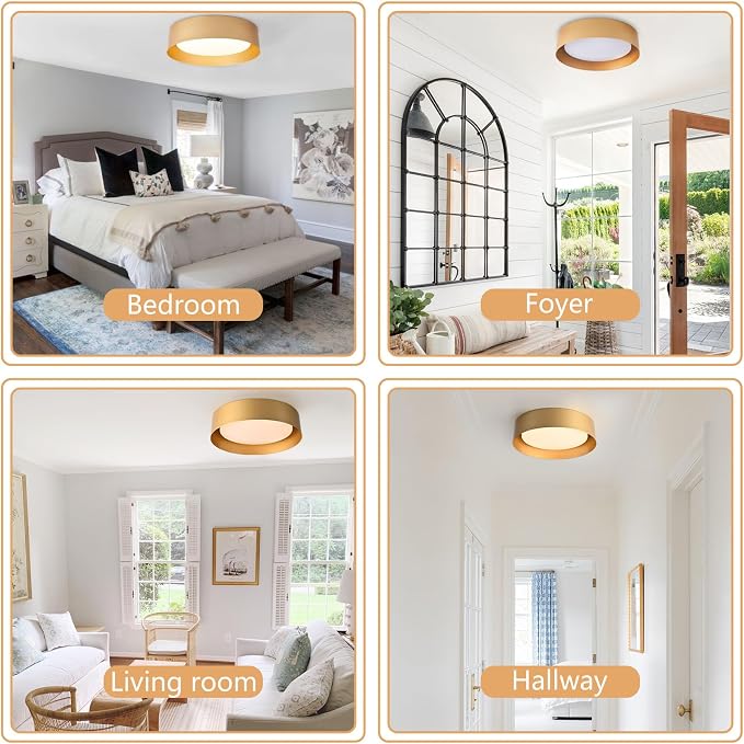 Bargeni Flush Mount Ceiling Light, 16.5 inch LED Ceiling Light Fixture - Image 8