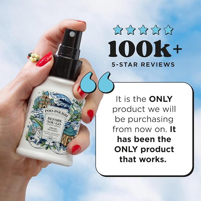 Poo-Pourri Before-You-Go Toilet Spray, Fresh Sea Salt, 4 Fl Oz, Bathroom Odor - Image 4