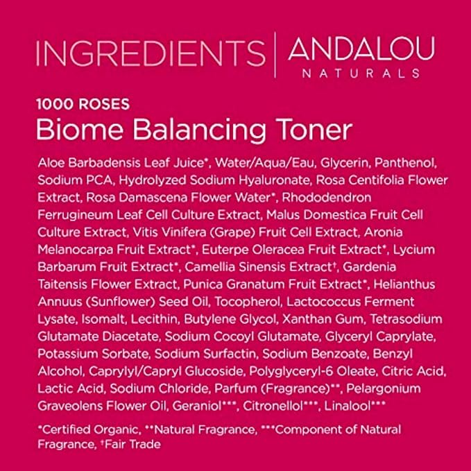 Andalou Naturals Toner, 1000 Roses Biome Balancing Facial Toner, Refreshing & - Image 8